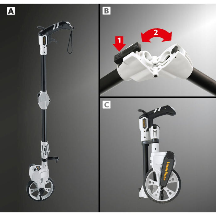 Laserliner - Roll-Pilot S6 Telemetro elettronico a rotella per rettilinei e curve