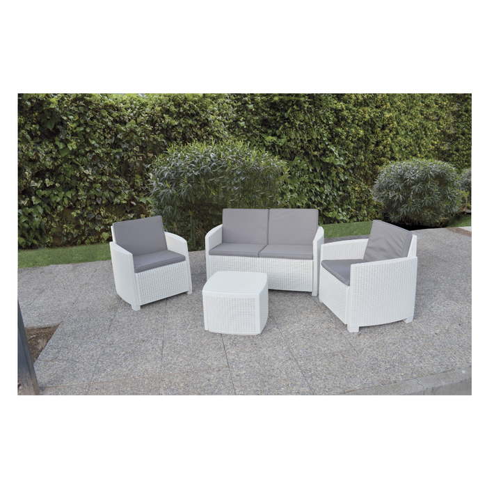 Salotto in resina "Panarea" bianco per 4 persone