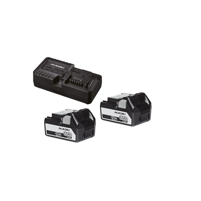 Hikoki - booster pack con caricabatterie UC18YKSL e 2 batterie 18V da 5.0Ah