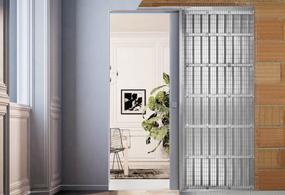 Eclisse - Controtelaio Syntesis intonaco (filo muro) 60/70/80/90x210 sp.108 per porta a scomparsa