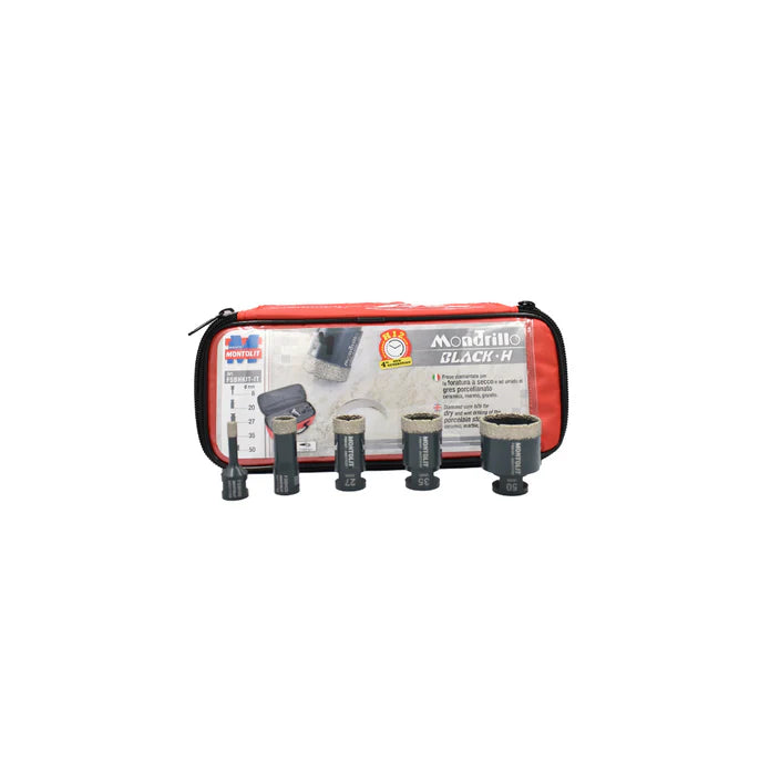 Montolit - Kit Foretti a secco Mondrillo Black - H diam. 8/20/27/35/50 FSBHKIT-IT