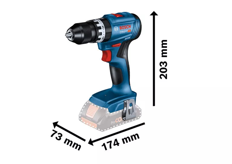 Bosch - trapano avvitatore GSB 18V-45 con percussione e 3 batterie incluse