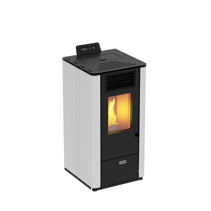 Maurer - Stufa pellet "Modello 10" potenza 8,7 kw/190 mc bianca o bordeaux c/telecomando