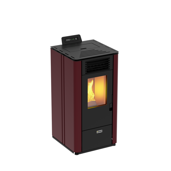 Maurer - Stufa pellet "Modello 10" potenza 8,7 kw/190 mc bianca o bordeaux c/telecomando