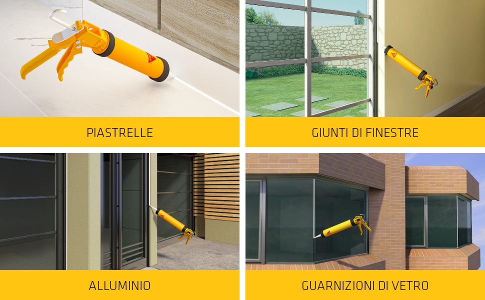 Sika - Sikasil Universal sigillante siliconico ml. 280 trasparente universale acetico (vendita a cartone da 12 pz)