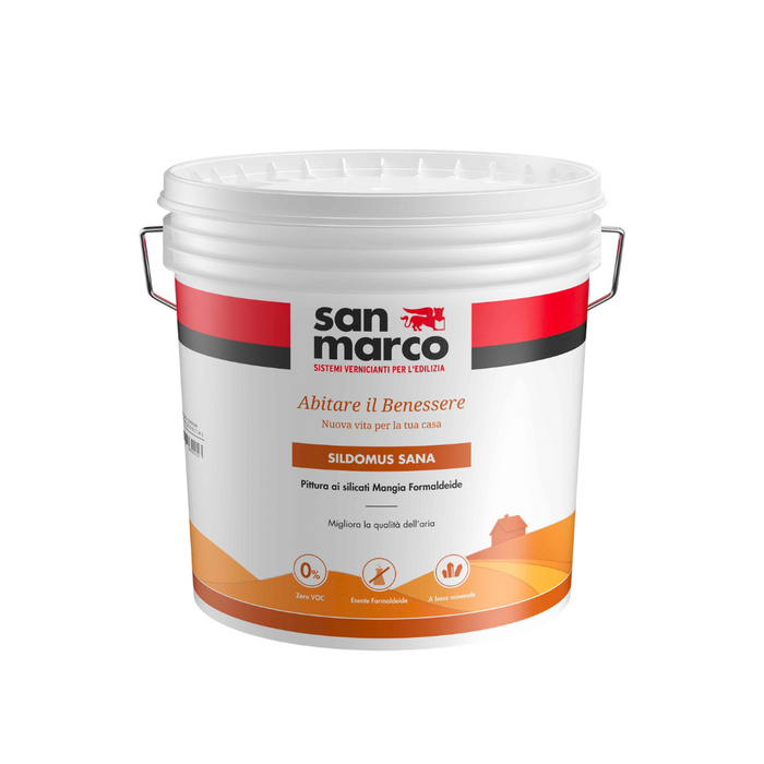 San Marco - Sildomus Sana bianco pittura traspirante ai silicati esente da formaldeide 14Lt