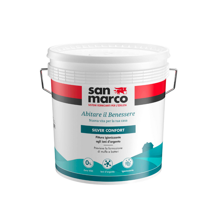 San Marco - Silver Confort pittura lavabile igienizzante antimuffa a base di ioni d’argento