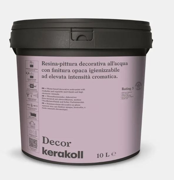 Kerakoll - Decor Paint, water-based decorative resin-paint with a sanitized matt finish and high color intensity, White Base