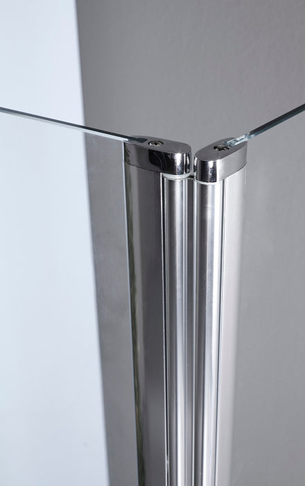 Tamanaco - Sopravasca ad anta ripiegabile e reversibile cm. 114 x h.150 mod. TSV52 cristallo 5 mm trasparente, finitura Cromo