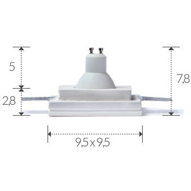 Faretti verniciabili in gesso 9.5x9.5 cm