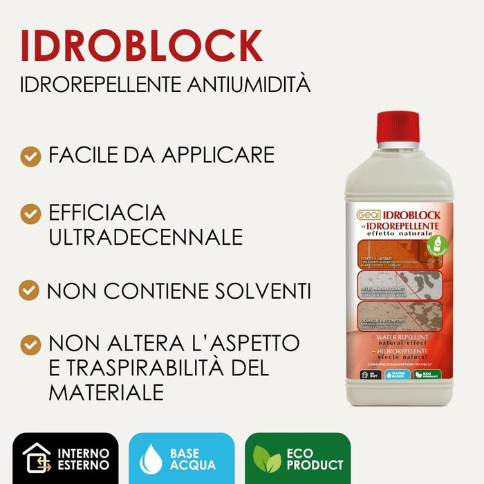 Geal - Idroblock idrorepellente a base acqua effetto naturale