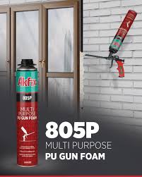 Akfix - Schiuma poliuretanica universale Multiuso per pistola ml.750 - Vendita a cartone da 12 pz.