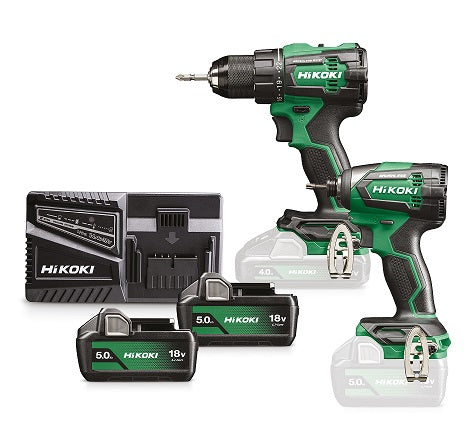 Hikoki - Kit combinato 18V con trapano DV18DE e avvitatore WR18DH