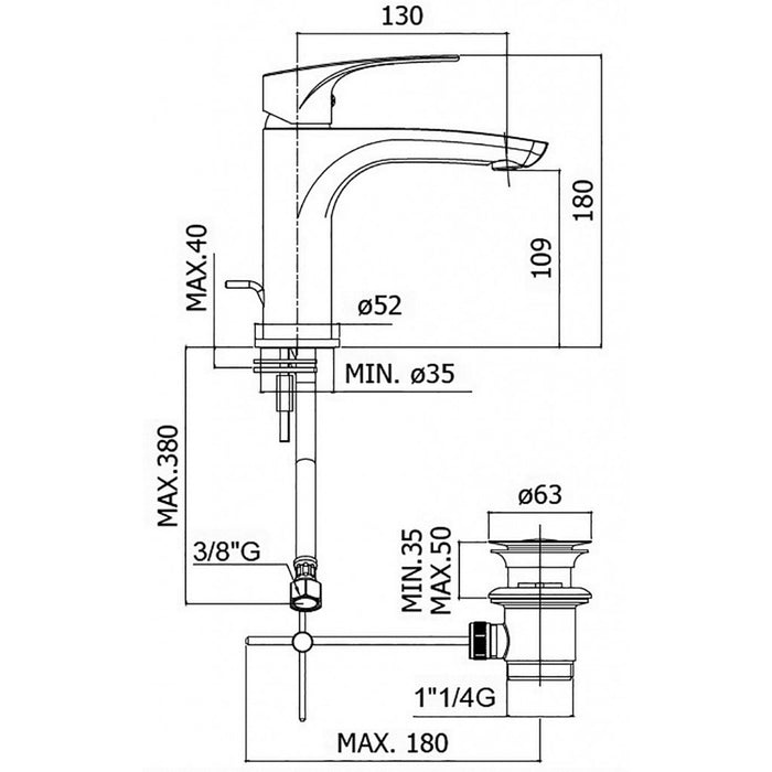 Paffoni - Miscelatore Lavabo Lime LM075 CR