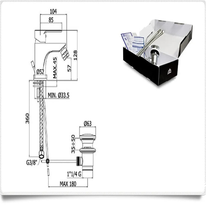 Paffoni - Miscelatore Bidet cromato monocomando mod. Blu cod. BLU135CR
