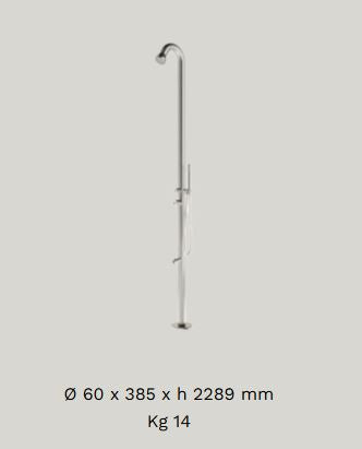 Colonna doccia da esterno in acciaio 316L mod. Fluvia