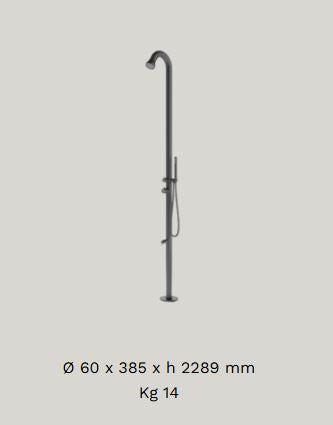 Colonna doccia da esterno in acciaio 316L Nero Matt mod. Neriva