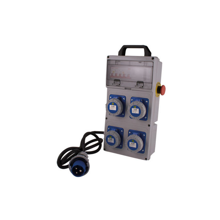 FT SPA - Quadro portatile da cantiere 4 prese con pulsante di emergenza cod.40482