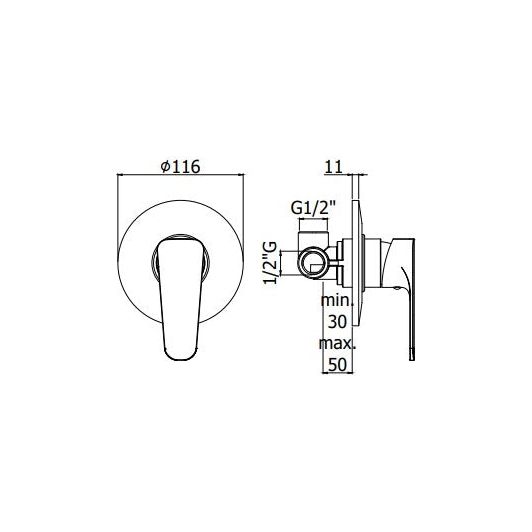 Paffoni - Miscelatore incasso doccia ad una uscita Green GR010 CR