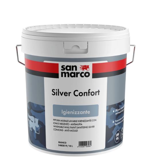 SAN MARCO Silver Confort - Idropittura Lavabile Igienizzante Antimuffa con Ioni d'Argento
