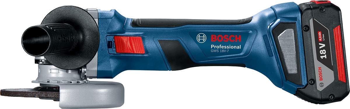 Bosch - Smerigliatrice a batteria GWS 18V-10 - Con 2 batteria 4 Ah + carica batterie