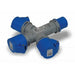 Adattatore 3 vie per uso industriale FRIGGERI, FR-M030/44, spina CEE 2P+T 16A, 3 x prese CEE 2P+T 16A -
