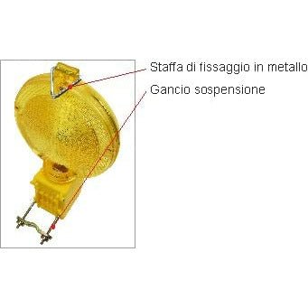 LANTERNA PER SEGNALAZIONE STRADALE A LED 6V, GIALLA, INTERMITTENTE, CAPACITA' BATTERIE (n°):1 -