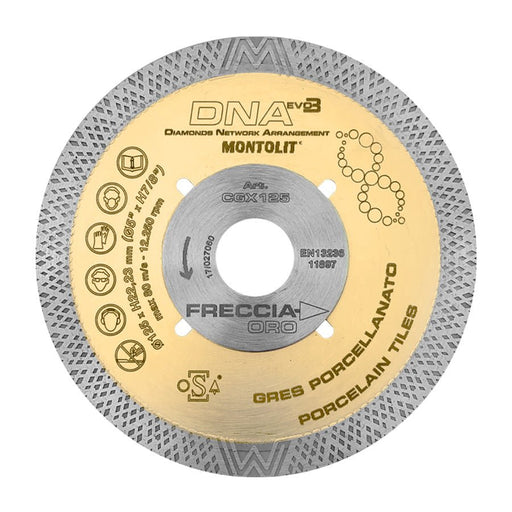 Montolit - Disco diamantato 125mm Art. CGX125 Freccia Oro - Taglio e levigatura