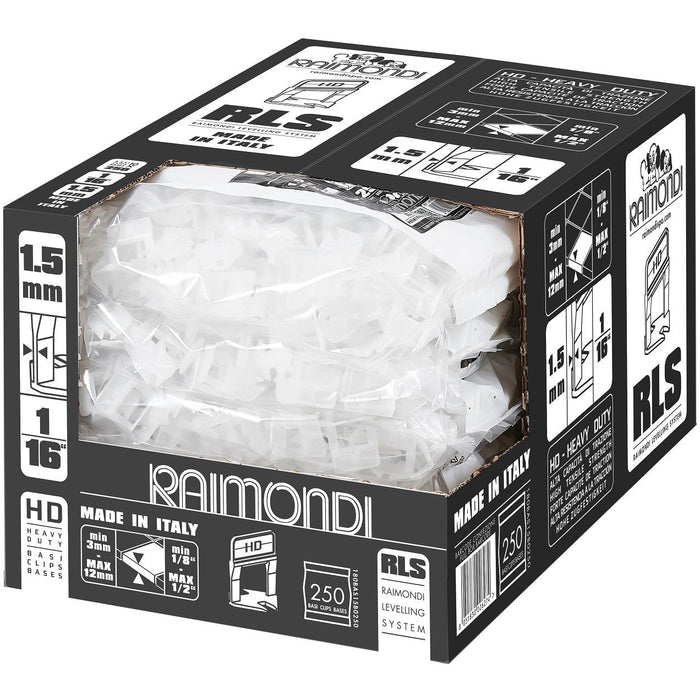 - Raimondi - 2500 Basi HD per Fuga da 1,5 mm e per Spessore Piastrelle da 3 a 12 mm Levelling System RLS - Accessori per piastrelle