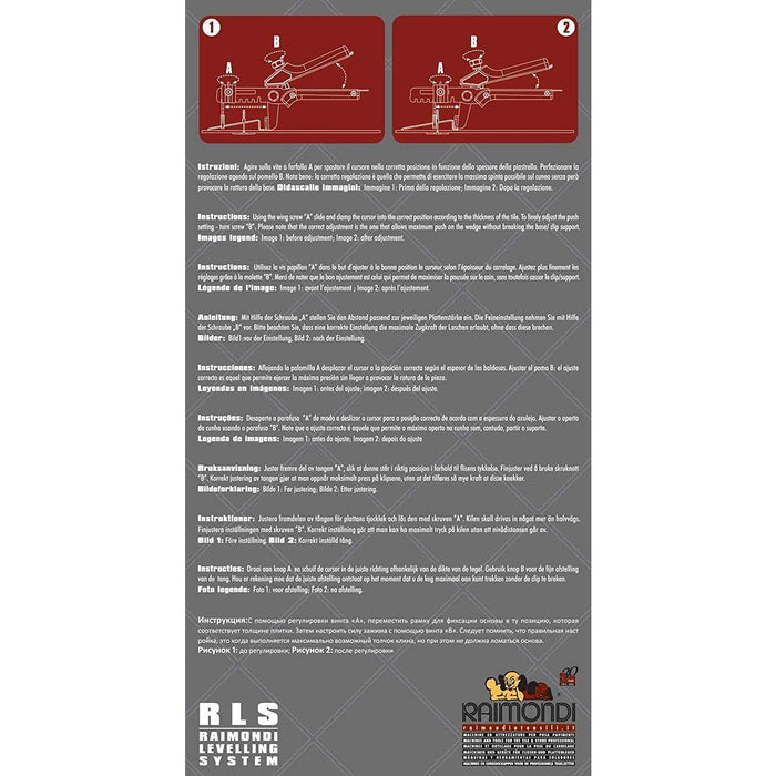 RLS RAIMONDI - PINZA PAVIMENTO REGOLABILE x CUNEI ART.231N - Attrezzi per la posa