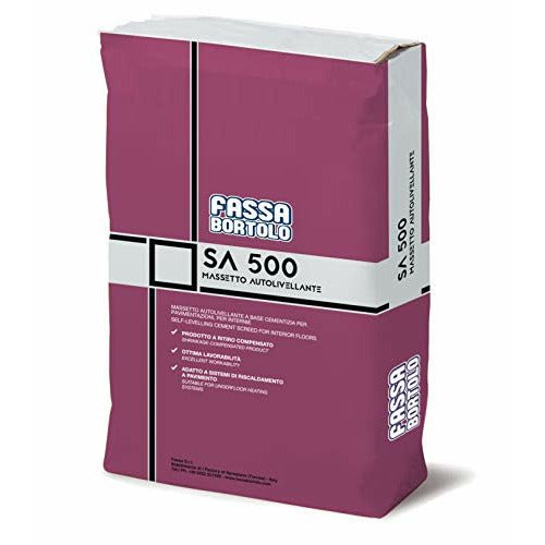 SA 500 25KG, Massetto autolivellante a base cementizia per pavimenti interni civili -