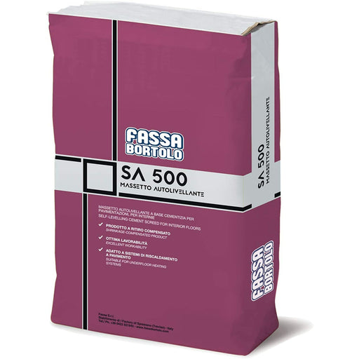 SA 500 25KG, Massetto autolivellante a base cementizia per pavimenti interni civili -