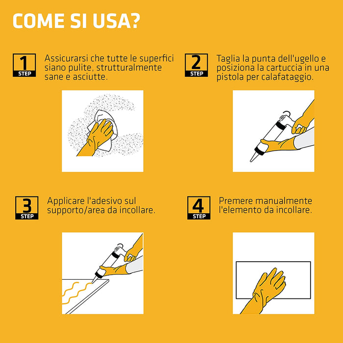 Sika - Sikaflex-118 Extreme Grab Adesivo per applicazioni che richiedono un'elevata presa iniziale, aderisce sulla maggior parte dei materiali edili. Uso in interno ed esterno, Bianco, 290ml - Sigillanti